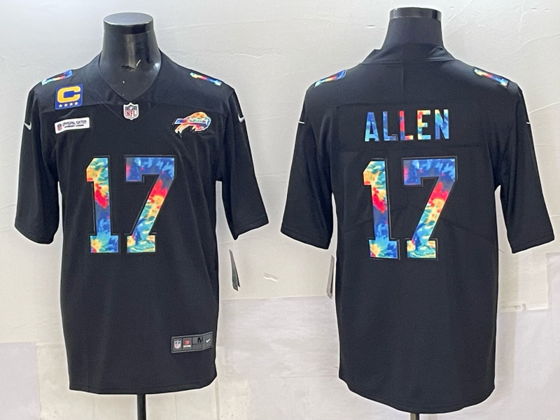 Men Buffalo Bills #17 Allen rainbow Nike 2025 Limited NFL Jersey 004->milwaukee brewers->MLB Jersey